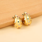 Teardrop Hollow with White Diamonds Earrings 16.2*26mm