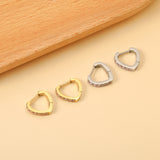 Heart Shaped Circle with White & Pink Diamonds Ear Clips 2.8*14.*12.8mm