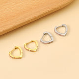 Heart Shaped Circle with White & Pink Diamonds Ear Clips 2.8*14.*12.8mm