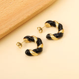 C Shape Twist Drip Earrings 6.4*23mm