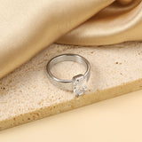 Square solitaire ring with white diamonds