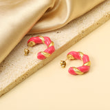 C Shape Twist Drip Earrings 6.4*23mm