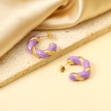 C Shape Twist Drip Earrings 6.4*23mm