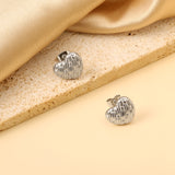 Heart with Braided Face Earrings 13.3*12mm