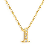 1-9 Arabic Numerals with White Diamonds Pendant Necklace 41+5cm