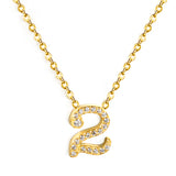 1-9 Arabic Numerals with White Diamonds Pendant Necklace 41+5cm