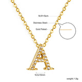 A-Z monogrammed pendant necklace with white diamonds 41+5cm