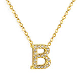 A-Z monogrammed pendant necklace with white diamonds 41+5cm