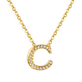 A-Z monogrammed pendant necklace with white diamonds 41+5cm