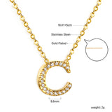 A-Z monogrammed pendant necklace with white diamonds 41+5cm