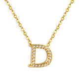 A-Z monogrammed pendant necklace with white diamonds 41+5cm