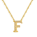 A-Z monogrammed pendant necklace with white diamonds 41+5cm