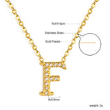 A-Z monogrammed pendant necklace with white diamonds 41+5cm