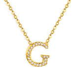 A-Z monogrammed pendant necklace with white diamonds 41+5cm