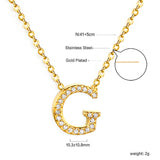 A-Z monogrammed pendant necklace with white diamonds 41+5cm