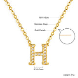 A-Z monogrammed pendant necklace with white diamonds 41+5cm