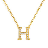 A-Z monogrammed pendant necklace with white diamonds 41+5cm