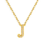 A-Z monogrammed pendant necklace with white diamonds 41+5cm