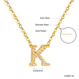 A-Z monogrammed pendant necklace with white diamonds 41+5cm