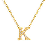 A-Z monogrammed pendant necklace with white diamonds 41+5cm