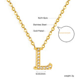 A-Z monogrammed pendant necklace with white diamonds 41+5cm