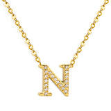 A-Z monogrammed pendant necklace with white diamonds 41+5cm