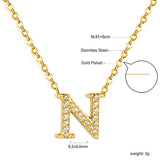 A-Z monogrammed pendant necklace with white diamonds 41+5cm