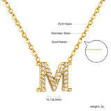 A-Z monogrammed pendant necklace with white diamonds 41+5cm