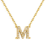 A-Z monogrammed pendant necklace with white diamonds 41+5cm