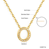 A-Z monogrammed pendant necklace with white diamonds 41+5cm