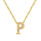 A-Z monogrammed pendant necklace with white diamonds 41+5cm