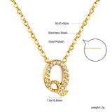 A-Z monogrammed pendant necklace with white diamonds 41+5cm