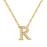 A-Z monogrammed pendant necklace with white diamonds 41+5cm