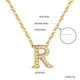 A-Z monogrammed pendant necklace with white diamonds 41+5cm