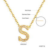 A-Z monogrammed pendant necklace with white diamonds 41+5cm