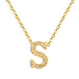 A-Z monogrammed pendant necklace with white diamonds 41+5cm