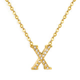 A-Z monogrammed pendant necklace with white diamonds 41+5cm