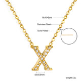 A-Z monogrammed pendant necklace with white diamonds 41+5cm