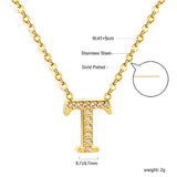 A-Z monogrammed pendant necklace with white diamonds 41+5cm