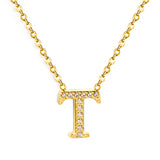 A-Z monogrammed pendant necklace with white diamonds 41+5cm