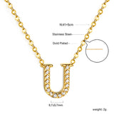 A-Z monogrammed pendant necklace with white diamonds 41+5cm