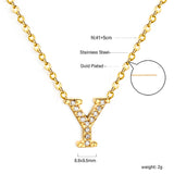 A-Z monogrammed pendant necklace with white diamonds 41+5cm