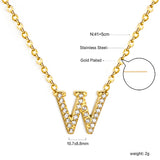 A-Z monogrammed pendant necklace with white diamonds 41+5cm