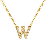 A-Z monogrammed pendant necklace with white diamonds 41+5cm