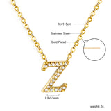 A-Z monogrammed pendant necklace with white diamonds 41+5cm