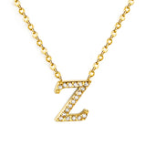 A-Z monogrammed pendant necklace with white diamonds 41+5cm