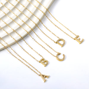 A-Z monogrammed pendant necklace with white diamonds 41+5cm