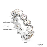 New white stone ring female light luxury sense of high class with elegant temperament metal wind