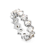 New white stone ring female light luxury sense of high class with elegant temperament metal wind