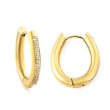 Oval Earrings with Diamonds 20.6*25.8mm